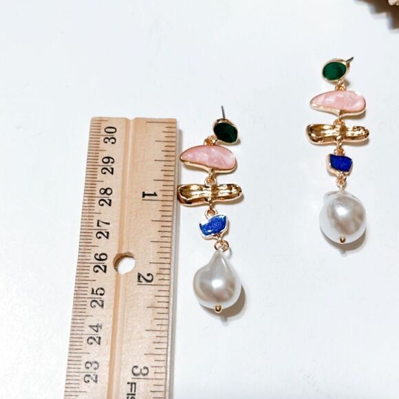 Pearl drop earrings M13 - Picture 5 of 6